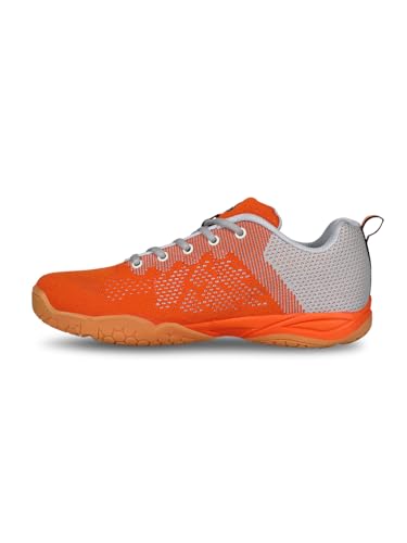 Image of Nivia Glister 2.0 Badminton Shoes for Men | Your Ultimate Companion for Superior Court Performance | Badminton Sports Shoes | Best Non Marking Court Shoes | (Grey /Orange /Red)