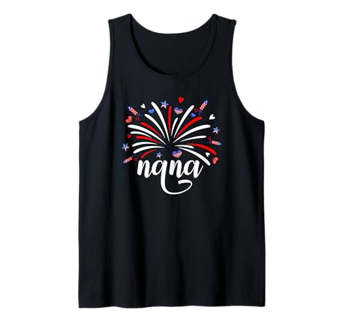 Patriotic 4th of July Nana Fireworks Little Firecracker Tank Top