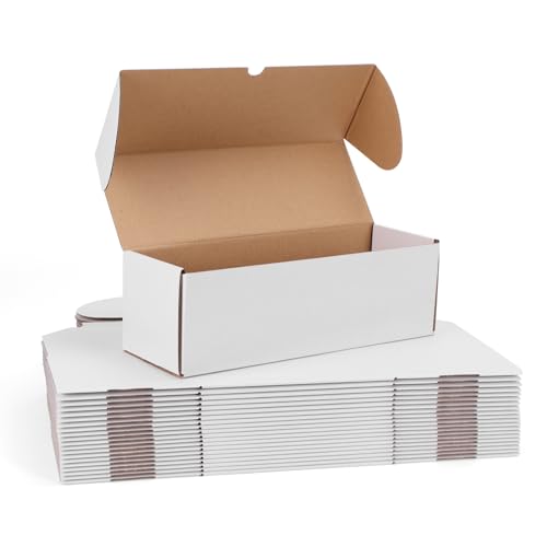 Image of WIFTREY 12x4x4 inches Shipping Boxes Pack of 20, White Corrugated Cardboard Box 12 inchL x 4 inchW x 4 inchH for Shipping, Packaging, Moving, Mailing