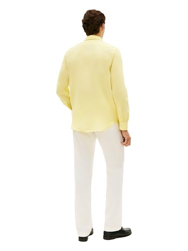 Image of Tommy Hilfiger Men's Long Sleeve Casual Linen Button Down Shirts in Regular Fit