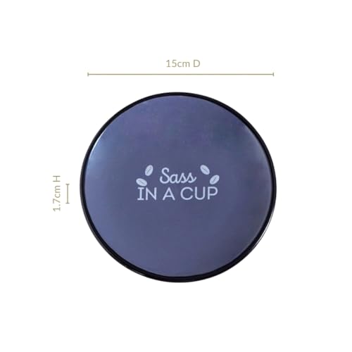 Image of Nestasia Ceramic Round Snack Plate Set of 4 (15cm Each) - Inspiring Quotes Embossed Small Plates for Serving Snacks & Desserts | Microwave & Dishwasher Safe (Beige, Grey, Brown & Sage Green)