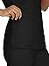 COZYFIT Scrub Tops for Woman - Back Princess Seams, Mock Wrap Top with 3 Pockets,Black,L