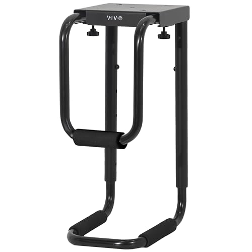 VIVO Heavy Duty Adjustable Under-Desk PC Mount, Home and Office Computer CPU Holder with Secure Locking, Supports up to 66 lbs, Black, MOUNT-PC04B
