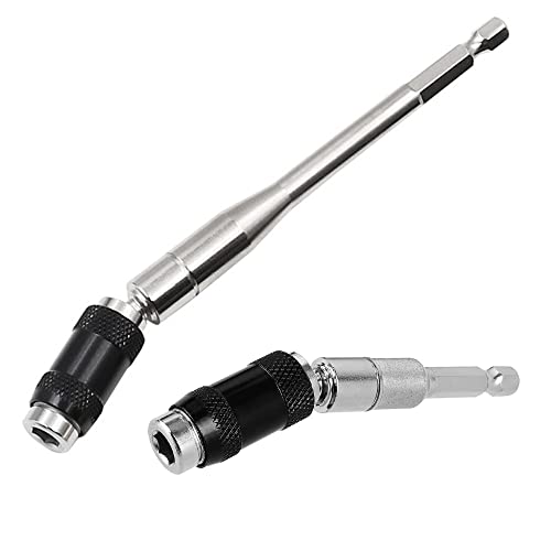 Saipe 2pcs Pivot Drill Bit Holder Set 1/4 Hex Pivoting Bit Tip Holder