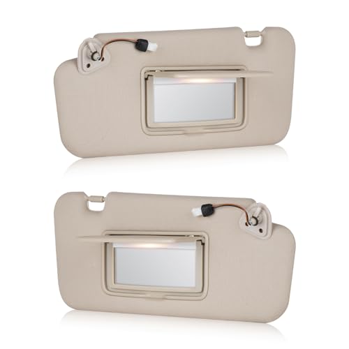 2Pcs Driver & Passenger Side Sun Visor with Light Fit