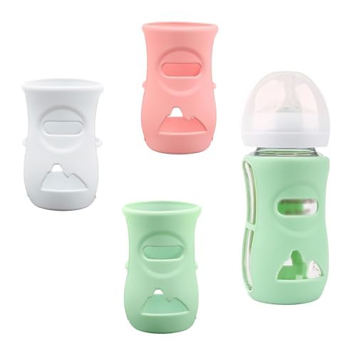 Avent Tapa de Silicona Para Biberón de Vidrio Natural Soporte Para Biberón Inastillable Compatible con Biberones de Vidrio Natural de 8 oz, sin BPA, Paquete de 3