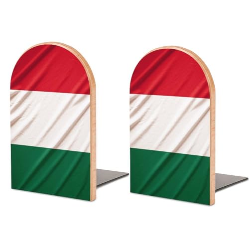 Sujetalibros de madera con bandera de Italia para estantes decorativos modernos 2