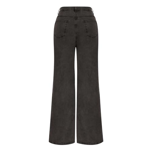 Womens High Waisted Jeans Y2K Trendy Hollow Out Criss Cross Wide Straight Leg Baggy Denim Pants Sexy Jean Pants2