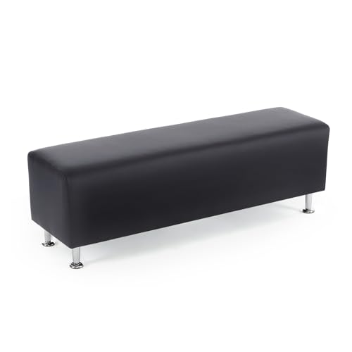 OmySalon Waiting Room Bench Seating Faux Leather, 53.9’’ Office Guest Chair Reception Chair, Lobby Furniture for Conference Room Beauty Salon Barbershop Small Space