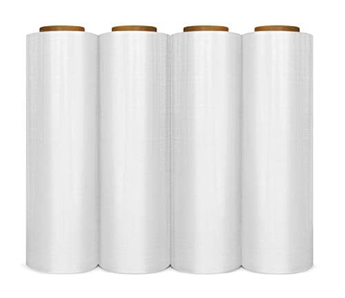 Bm Paper OX-2U6D-WFBZ 1 X 4 Plastic Shrink Stretch Wrap 445Mm X 450M, 4Rls/Cs 18 Inch X80 Gauge Heavy Duty, Anti-Static cover