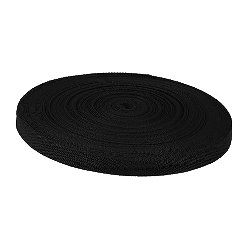 Gogogmee Heavy Duty Webbing Belt Black Cotton Webbing 2cm Sewing Band Tape for DIY Projects