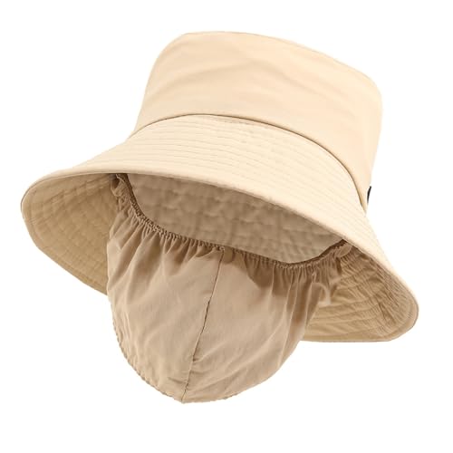 Lerpwige Sombrilla de pescador transpirable de ala ancha para niños y niñas, unisex, para hombres y mujeres, senderismo, beige, Talla única