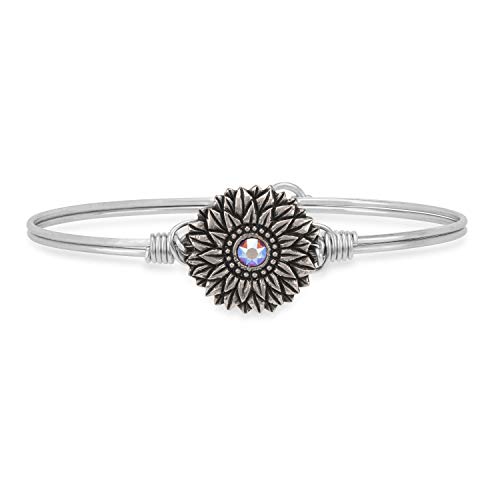 Luca + Danni | Sunflower Bangle Bracelet For Women - Silver Tone Size Regular Made in USA