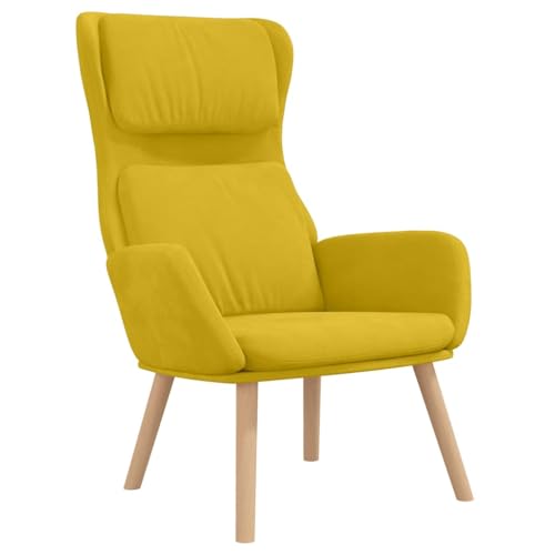 vidaXL Sillón de Relax Silla Butaca Asiento de Relajación Estudio Escritorio Oficina Salón Sala de Estar Mueble Decoración Terciopelo Amarillo Mostaza