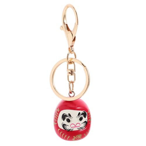 LIFKOME Fortune Daruma Doll Keychain, Japanese Daruma Pendant Feng Shui Lucky Pendanr Ornament Auspicious Charm Key Ring for Key Bag Purse Decoration