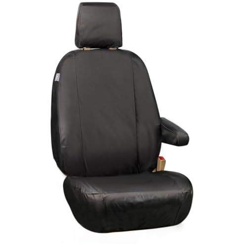 Rhinos-Autostyling Maßgeschneidert für Ford Transit Custom 260 L2 (ab 2013), robust, langlebig, wasserdicht, Ersatz-Sitzbezug für Fahrer, Van, Schwarz