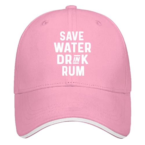 Save Water Drink Rum Summer Hats for Men Adjustable Cap