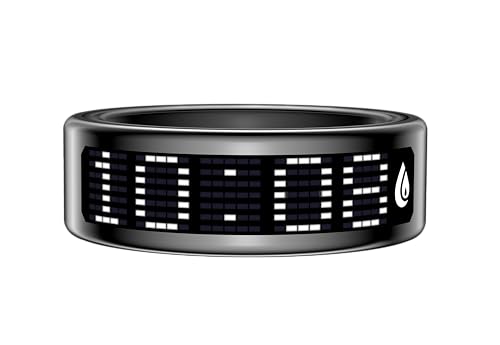 Image of Smart Ring Pro | Buy Sizing Kit First | Caller Notifications & Vibration Alerts | Built-in LED Display | Sleep Tracker, Heart Rate, HRV & SPO₂ | Sports Modes | Gesture Control | Black | Size 8