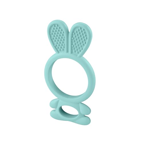 Image of Fisher-Price Newborn Baby Toy Bunny Teether BPA-Free for Tummy Time & Travel Sensory Play for Infants Ages 3+ Months