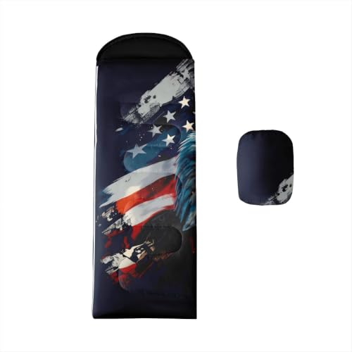 Saco de dormir Erosebridal rectangular para camping, 3 estaciones, capacidad individual, 90x31 pulgadas, color negro y rojo miniatura 1