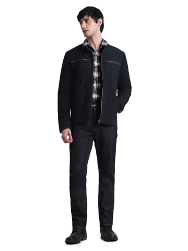 Image of JACK & JONES Men's Leather Standard Length A-Line Coat