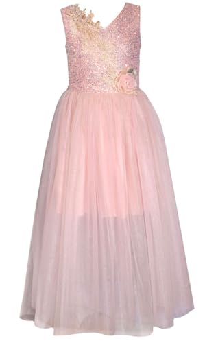 Bonnie Jean Girls 7-16 Embellished Bodice Illusion Mesh Ballgown