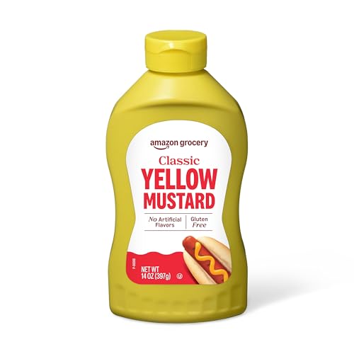 Amazon Brand - Happy Belly Yellow Mustard, Kosher, 14 Ounce (Packaging May Vary)