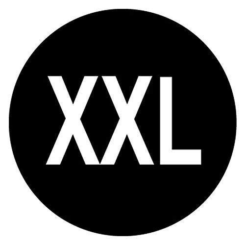 Pack of 100 Size Stickers/Sticky Labels - Suitable for Clothes/Garment Packaging (XXL - Black)