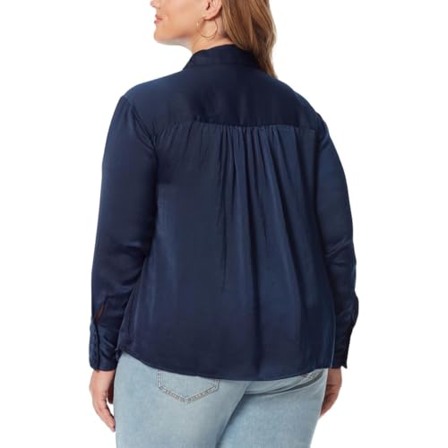 Jessica Simpson Womens Plus Bodie Floral Button Detail Button-Down Top2