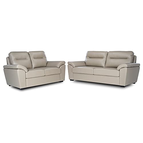 Image of Wakefit Lounger 5 Seater Sofa Set 3+2 (Fabric, Cappuccino Brown)