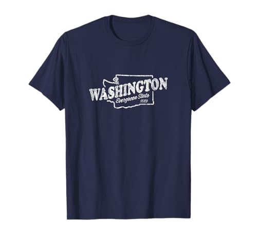 Washington WA T-Shirt Vintage Graphic Tee Evergreen State T-Shirt