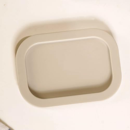 Image of Nestasia Medium Replacement Lid for Groovo Glass Container (10.8cm x 15.8cm) - Durable & BPA-Free PE Lids for Fridge Storage Containers (Beige)