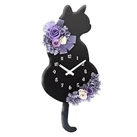 Amazon.co.jp: Lulu's ルルズ クロネコ花時計 ブルー 振り子