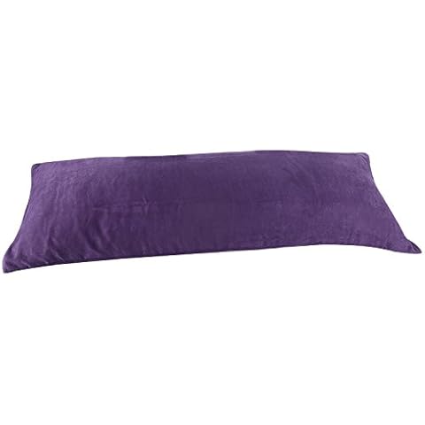 Beauty-Bedding Dark Purple Microsuede Body Pillow Cover with Double Sided Zippers 20"x54" Cover