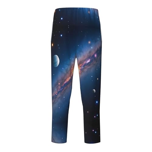 Pajama Pants Pajama Bottoms with Elastic Waistband Sleepwear Lounge Pants, Starry Sky Planets2