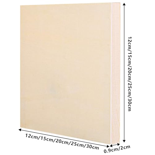 MOSUVY 8 枚入り 無塗装松材木製パネル 300×300mm 厚さ 0.9cm ナチュラル素板 油絵・アクリル画・流し込みアート用木製キャンバスボード (20×20x2 cm) [2]