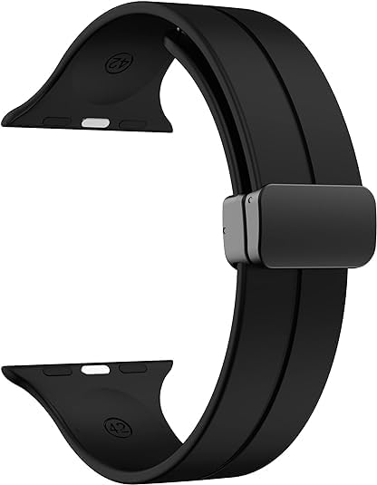 Image of Soft Silicone Sport Band Compatible with Apple Watch Ultra 49mm 45mm 44mm 42mm Magnetic Clasp Adjustable Strap For iWatch Series 10 9 8 7 6 5 4 3 2 1 SE Ultra 2nd gen (Only Strap, No Watch)
