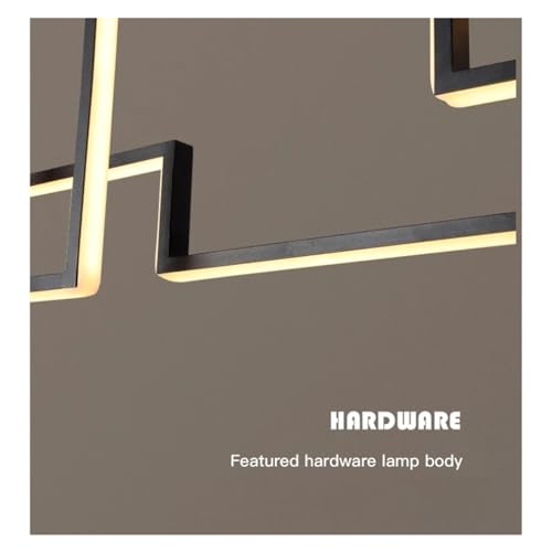 Éclairage suspendu LED noir moderne variateur table salle à manger