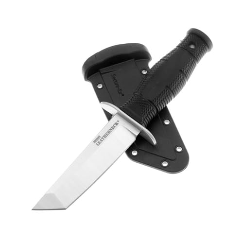 Image of Cold Steel Mini Leatherneck TANTO POINT Compact Lightweight 3.5 inch 8CR13MOV Steel Fixed Blade Outdoor Hunting Utility Knife, 3.25 inch Textured Ergonomic KRAY-EX HANDLE, SECURE-EX SHEATH