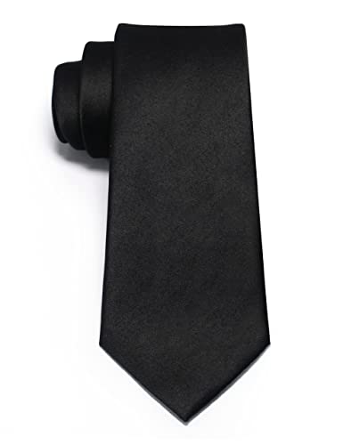 Opiniones de Corbatas para Hombre comprados en linea. 42 Corbatas de Satén para Hombre, Corbata Lisas Slim Delgada para Caballero, Accesorio Elegante de Alta Calidad para Trajes, Regalo Perfecto para Marido, Padre o Amigo (Negro)