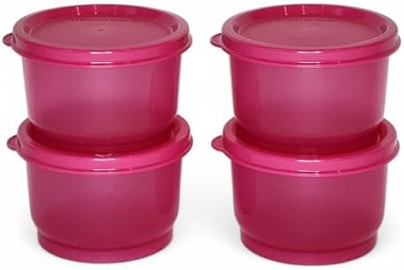 Tupperware Snack Cups Set of 4 Pink with Matching Seals (4 ounces each) image 5