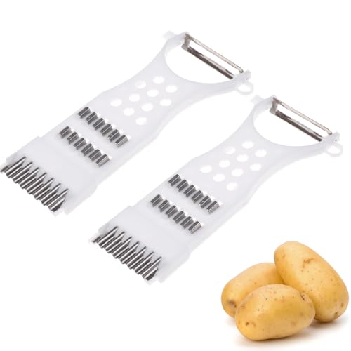DOKRIN Pela verdure,Tagliaverdure da cucina a 2 pezzi Grattugia per patate multifunzionale Affettatrice per cetrioli