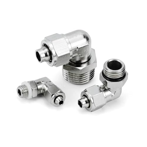 Raccord pneumatique coudé rotatif en laiton 1/8 mâle à rotation libre 360