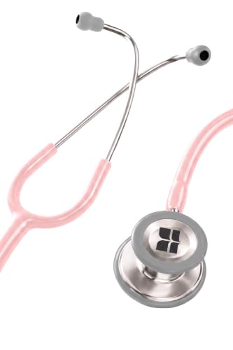 Image of Knya 6sense Stethoscope for Doctors & Residents | Tunable Diaphragm | Dual-Head Chest Piece for Adult & Pediatric Use | Lightweight Stainless Steel | Latex-Free Tubing | Soft-Seal Ear Tips | Premium Gift Box | for Medical Students (Baby Pink)