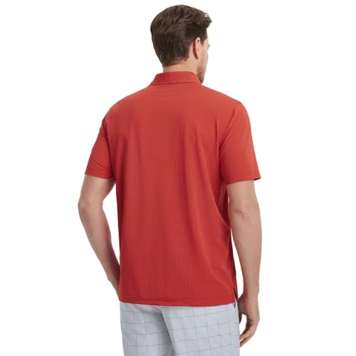 M MAELREG Mens Polo Shirts Short Sleeve Quick Dry Moisture Wicking Athletic Performance Jacquard Collared Golf Shirt for Men4