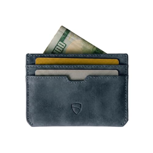 Image of Vaultskin MOORGATE Slim Card Holder - Minimalist Leather Wallet with RFID Blocking, Front Pocket Credit Card Case for Men & Women