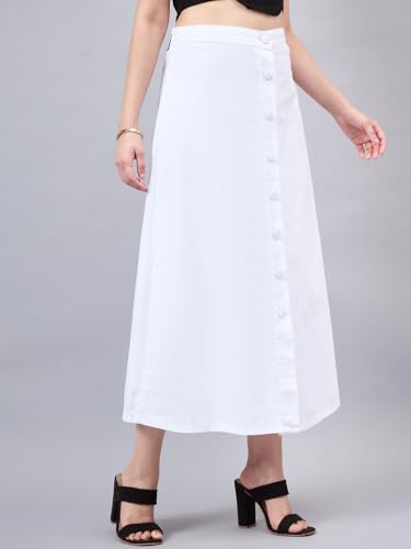 Image of Style Quotient Women Black A-Line Maxi Denim Skirt