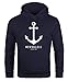 Produktbild Neverless® Hoodie Herren Anker Nautical Sailor Segeln Kapuzen-Pullover Männer Navy M