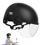 jlceh Medio casco para motocicleta, casco medio duro, protección solar, suministros de motocicleta eléctrica, casco abierto para ciclismo, equitación, crucero, scooter