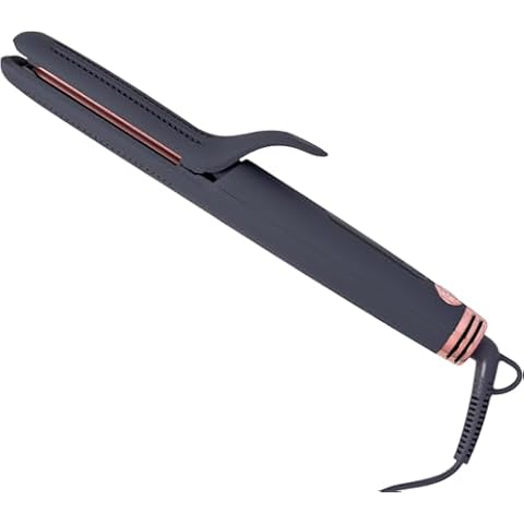 Hairitage Ceramic Tourmaline 2 in 1 Flat Iron Hair Straightener Curling Iron in One - 1 1/4 Inch - Airflow Styler - Curved Edges for Curling + Straightening for Short and Long Hair - 420 Degree Heat Cover